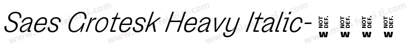 Saes Grotesk Heavy Italic字体转换